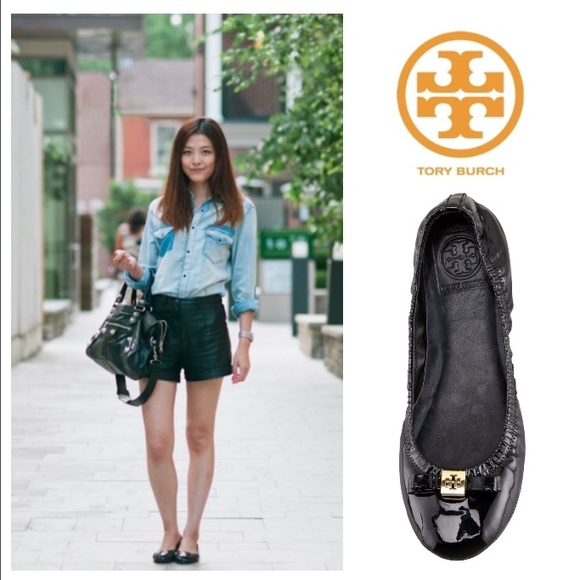 Tory Burch Shoes - FABULOUS Tory Burch Eddie bow patent ballet flats